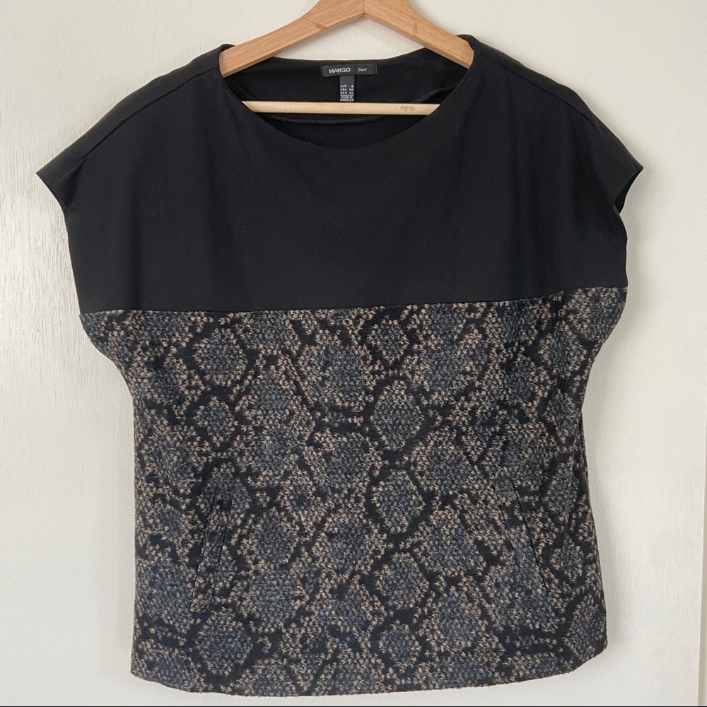 MANGO wool panel t-shirt size XS